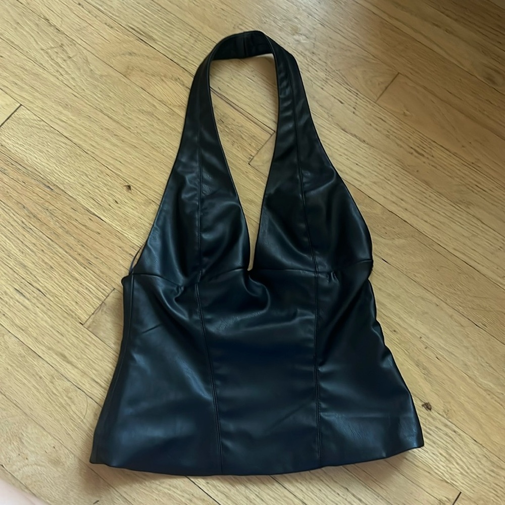 Zara faux leather halter